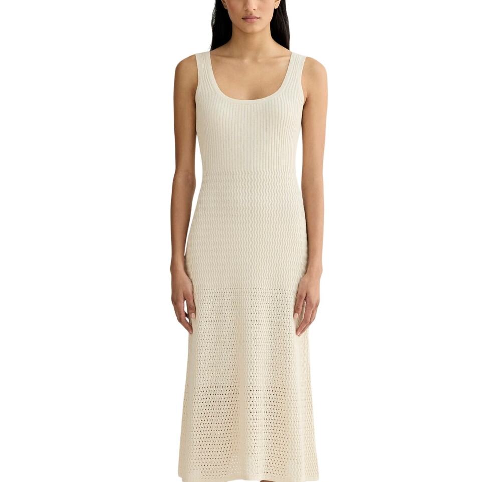 Everlane Crochet Beige Tank Dress Size M